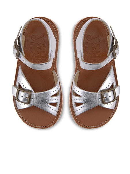 Young Soles Pearl Sandal Silver Leather Unisex Sandals | Eu 23 Us 7